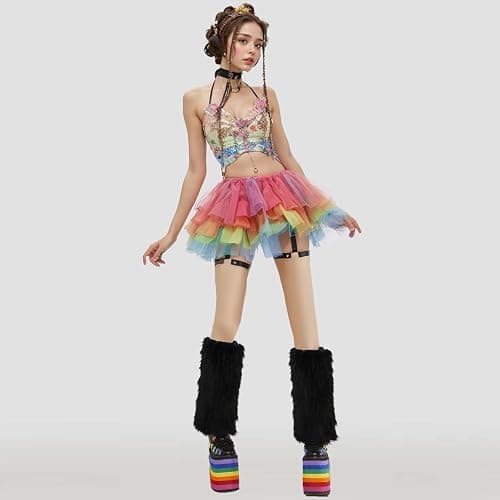 XEPST Faux Fur Fuzzy Leg Warmers Furry Boot Covers for Women, Warm Fuzzy Boot Cuff Boot Sleeves Leg Warmers for Party Costume thumbnail 7