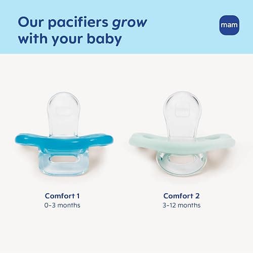 MAM Comfort Baby Pacifier 0-3 Months, Specially for Smaller Newborn Mouths, Lightweight One-Piece BPA-Free Silicone,Easy to Clean, Best for Breastfed Babies, 4 Pk, Made in Europe thumbnail 6