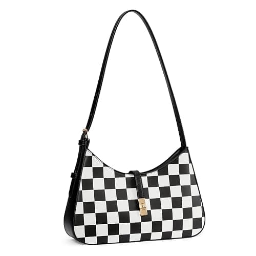 CLUCI Checkered Purses for Women, Shoulder Bag, Handbag Hobo Bags Vegan Leather Crossbody Purse with Adjustable Strap thumbnail 7