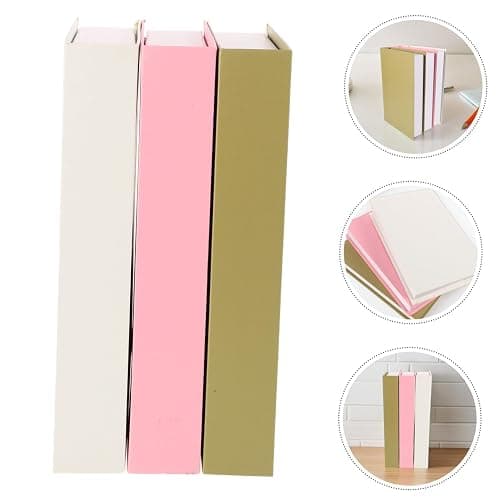 Vaguelly 3pcs Decorative Fake Books for Faux Book Props Pink Beige Green for Bookshelf Office and Model Room thumbnail 9
