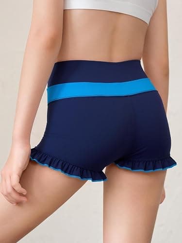 RRHSS Girls Athletic High Waisted Ruffle Shorts - Comfy Yoga Dance Workout Gymnastics thumbnail 4