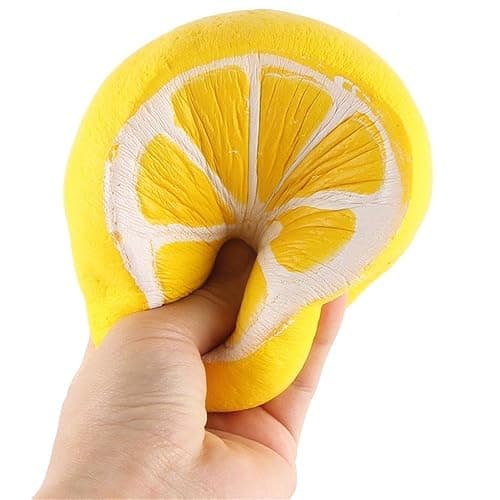 Jumbo squishies by Gyoby - Super Soft Squishy Toys Slow Rising Lemon Fruit Anti Stress Fidget - Stress Reliever Squeeze - Soft and Cute Squishies Toy - Squishy Kawaii - for Kids and Adults (Yellow) thumbnail 4