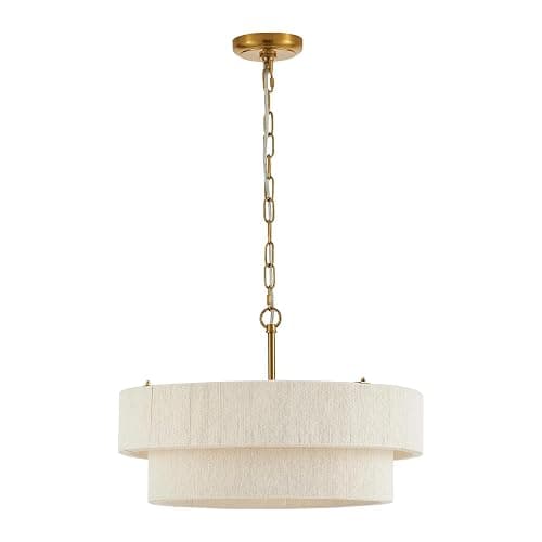 ELYCCUPA 20”Hand Woven Rattan Chandelier Boho Pendant Light Adjustable Coastal Pendant Light for Kitchen Island Dining Living Room, White, UL Listed thumbnail 9
