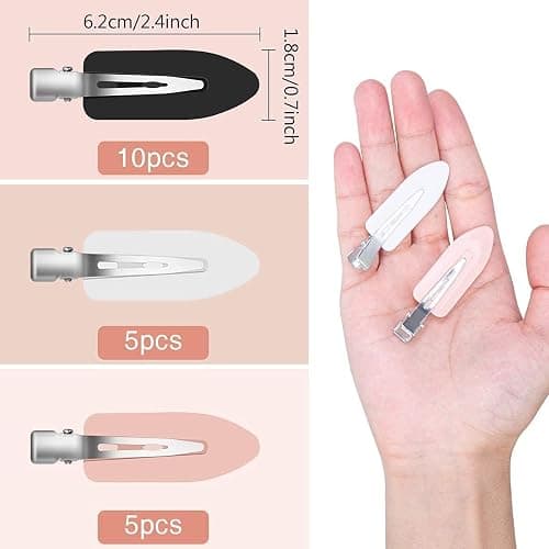 Gingbiss 20 Pcs No Bend Hair Clips, No Crease Hair Clips Curl Pin Clips with Storage Box for Hairstyle Bangs Waves Makeup Application thumbnail 2