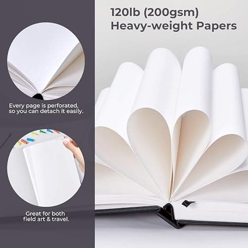 Marker Pads Art Sketchbook, Ohuhu 120LB/200GSM Heavy Smooth Drawing Papers, 30 Sheets/60 Pages, Hardcover Sketch Book, Specially Designed for Alcohol Markers (6.9" x 6.5") thumbnail 4