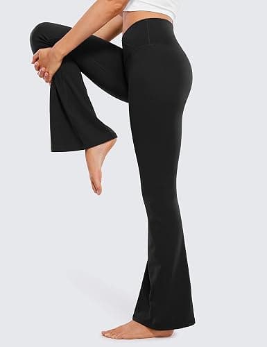 CRZ YOGA Butterluxe Crossover Flare Leggings for Women 29'' / 31'' / 33" - High Waist V Cross Bootcut Bell Bottoms Yoga Pants thumbnail 3