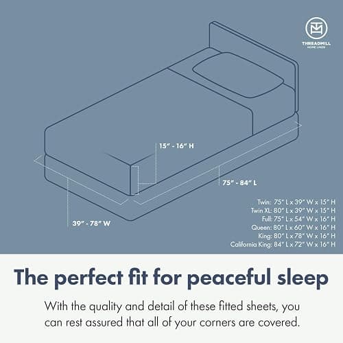 Threadmill 100% Cotton Sheets for Twin XL Size Bed - 600 Thread Count Twin XL Bed Sheets Set with 15” Deep Pocket - Sateen Weave 3-Piece Bedding Set with Cooling Effect, Blue - Light Blue Solid - Twin XL thumbnail 2