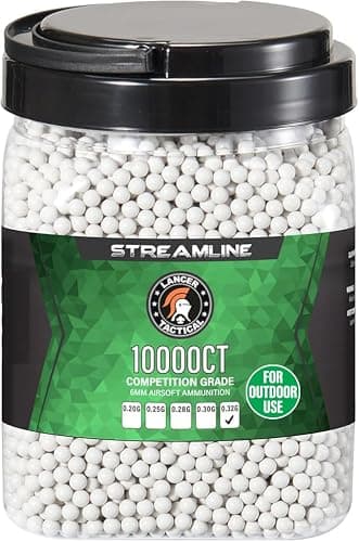 Lancer Tactical 10,000 Rounds 6mm Airsoft Outdoor BBS 0.20g-0.32g, Bucket Size, Outdoor Field Compliant - Made in Taiwan - Image 1