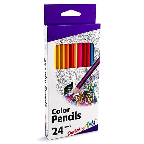 Pentel Arts Colored Pencils, Assorted Colors, Set of 24 (CB8-24) - Image 1