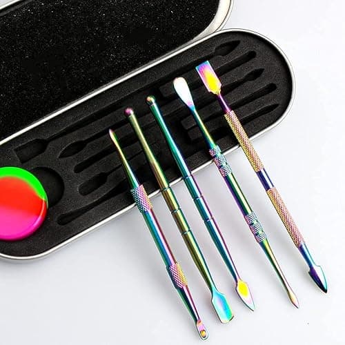 6 Pcs Wax Carving Tools Set, Stainless Steel Wax SculptingTool with Portable Metal Case, Double-Headed Modeling Tools for Wood, Clay, Pottery, Rainbow Color thumbnail 2