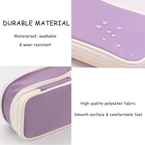 JECCYE Big Capacity Pencil Case, Special Cute Aesthetic Pencil Pouch Cases | Big Stationery Pencil Case Bag for Girls Boys, Back to School Supplies Storage Organizer Bag for College Office Travel (Blue) thumbnail 5