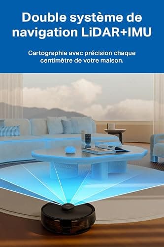 Tapo Aspirateur Robot Laveur 4 en 1 RV30Max Plus Vidage Automatique, Silencieux et Fin, Ultra puissante de 5300Pa, Navigation LiDAR, Auto-Charge Autonomie 150min, Tapis et Poils d'animaux thumbnail 6