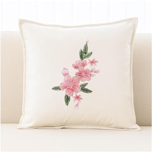 Large Pink Flower Patch, Sew On Lily Embroidered Floral Patch for DIY Clothing, Jeans, Cusion, Sewing Crafts thumbnail 3