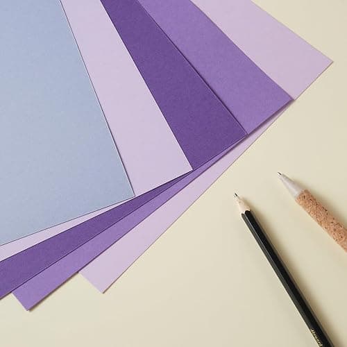 30 Sheets 8.5x11 Color Tones Cardstock Paper 250GSM Thick Paper Cards for Birthday Party, Invitations and DIY Crafts Decoration (Purple) thumbnail 5
