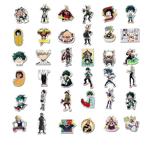 JSYAVG 100pcs Cool My Hero Academia Stickers for Girls Kids Teens Adult,Waterproof Vinyl My Hero Academia Decal for Water Bottle Skateboard Guitar Travel Case Bike Laptop Car Bumper Luggage Phone thumbnail 5
