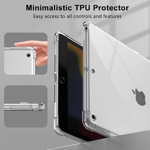Blosomeet Clear Case for iPad 9th Generation 2021 & iPad 8th Generation 2020 & iPad 7th Generation 2019 10.2 inch with Slim Shockproof Design, Lightweight Soft TPU Transparent Cover. thumbnail 4