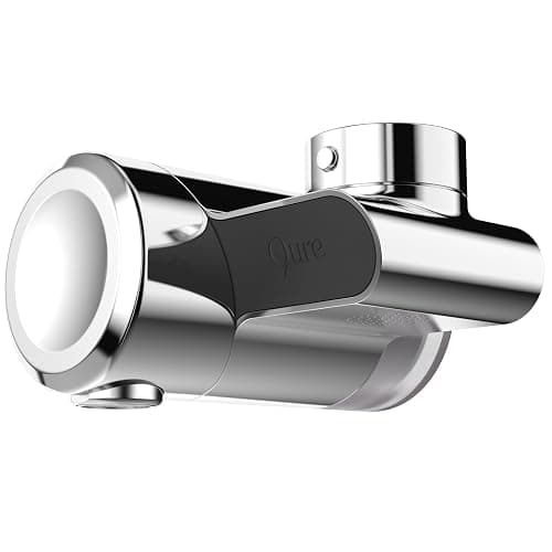 Qure Skincare Bathroom Sink Filter Water Faucet for Skin, Reduces 99% Chlorine and Heavy Metals, Skin Hydration in 4 Weeks, Reduces Build-Up, Balances pH, Softer Skin & Hair - Silver - Image 1