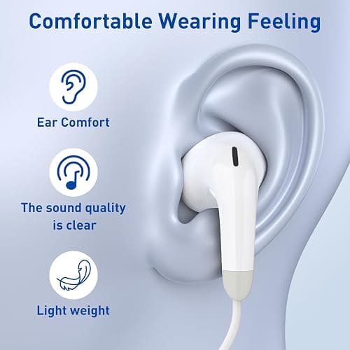 USB C Headphones for iPhone 17 16 15 Pro Max, 2 Pack Wired Earbuds USB C Wired Headphones with Microphone & Remote, Noise Isolating Earphones for iPad Pro/iPad Air, Galaxy S25 S24 S23 Ultra thumbnail 5