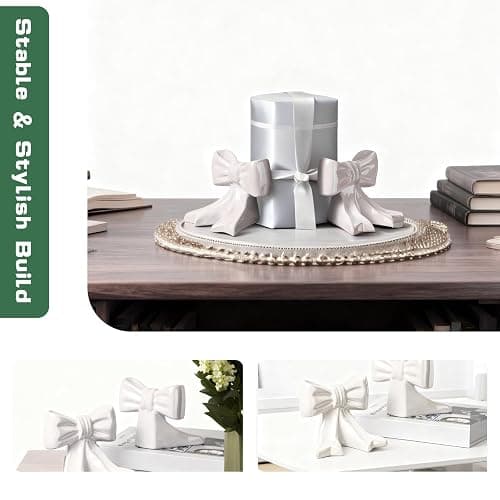 Butterfly Book Ends Set of 2 - White Ceramic Decorative Bookends for Shelves, Cute Butterfly Design, Non-Slip Base, Perfect for Home Library, Office & Kids Room, Decorative & Functional Book Holders thumbnail 6