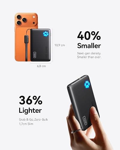INIU Power Bank, Slim 45W Fast Charging Portable Charger with USB C Cable, 10000mAh Battery Pack, Small Travel Essentials Powerbank, Portable Phone Charger for iPhone 17 16 Samsung S25 S24 Google etc thumbnail 2