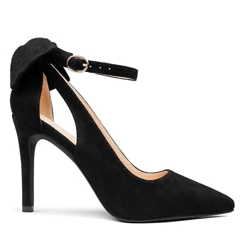 COLETER Womens Bow Knot High Heels Pointed Toe Stiletto Ankle Strap D'Orsay Pumps Bow Evening Dress Shoes thumbnail 5