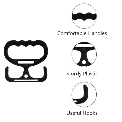 Grocery Bag Carrier Handle Heavy Duty Plastic Bag Holder, Comfortable Grip for Carrying Shopping Bags, Buckets & More Black thumbnail 4