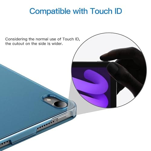 JETech Case for iPad mini (A17 Pro, 2024 Model, 7th Generation) / mini 6 (2021 Model, 6th Generation), Slim Stand Hard Back Shell Smart Cover with Auto Wake/Sleep (Teal) thumbnail 7