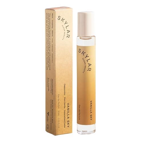 Skylar Vanilla Sky Roll On Travel Perfume for Women - Mini Vanilla Perfume, Cappuccino, Cinnamon & Cedar Notes - Hypoallergenic, Vegan, Clean Fragrance for Sensitive Skin - 10mL / 0.33 Fl oz - Image 1