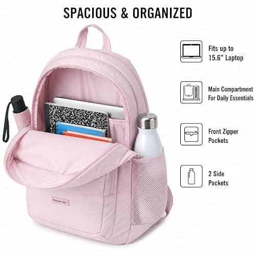 Reebok Backpack for Men & Women Lightweight Multipurpose Everyday Backpack | Padded Adjustable Straps and a Breathable Back Panel Fit a 15.6-Inch Laptop for Commuting Gym or Travel thumbnail 5