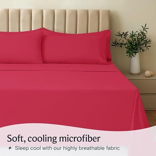 LuxClub Full Size Sheets, Deep Pocket Full Sheets Set 4PC, Soft Cooling Sheets for Full Sized Bed, Breathable Hotel Luxury Bedding Wrinkle Free, Silky Fitted Sheet & Pillowcase Sets, Lemon Yellow thumbnail 3