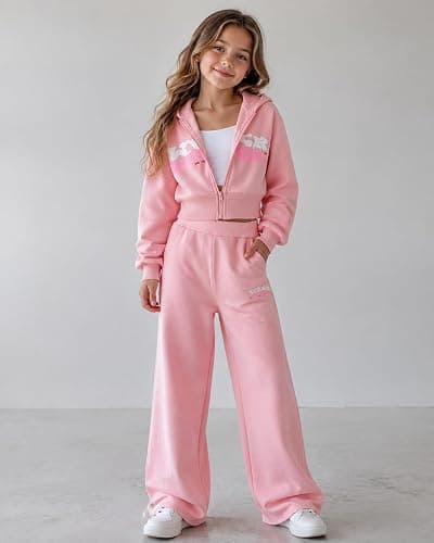 Afsmlys Tween Girls Clothes Sweatshirt + Strap Cami Top + Pants 3 Piece Outfit Set, Size 7-16 Years thumbnail 4