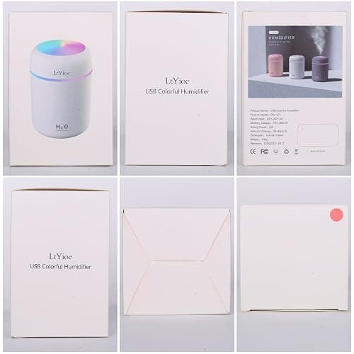 LtYioe Colorful Cool Mini Humidifier, USB Personal Desktop Humidifier for Car, Office Room, Bedroom,etc. Auto Shut-Off, 2 Mist Modes, Super Quiet. (Pink) thumbnail 8