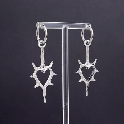 Frigotine Gothic Hoop Dangle Drop Earrings for Women, Trendy Dark Black Y2k Punk Halloween Party Accessories Fashion Jewelry Gift thumbnail 7