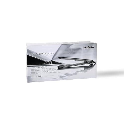 BaByliss Lisseur cheveux Titanium Shine – NOUVEAUTÉ 2025, Plaques en titane-céramique, 5 réglages de température 150–230°C, Utilisation mondiale, Argenté, ST620E thumbnail 4