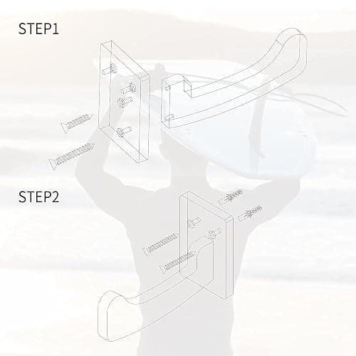 TWO STONES Surfboard Racks for The Wall, Surfboard Rack Hanger Works as a Shortboard, Skimboard & Longboard Hanger or Stand Indoor or Outdoor thumbnail 7