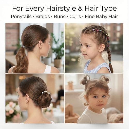 EAONE Clear Elastic Hair Rubber Bands, 1500pcs No Damage Mini Hair Ties Small Tiny Ponytail Holder, Hairstyling Accessories for Women Girls, 20mm in Diameter and 2mm in Width thumbnail 4