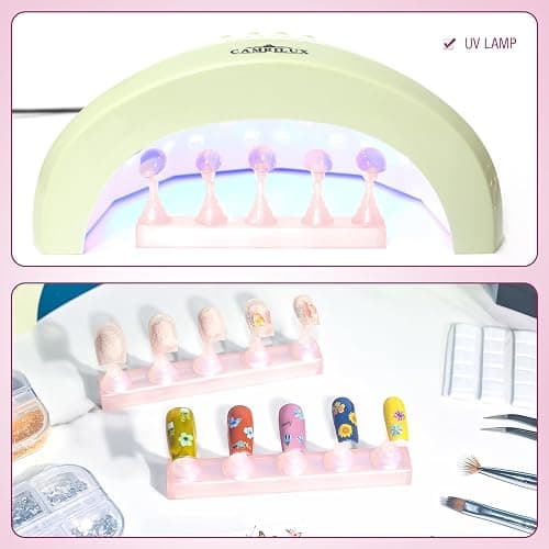 2 Sets Magnetic Acrylic Nail Display stands for press on false nails practice art painting with reusable putty extra crystal stand alone thumbnail 5