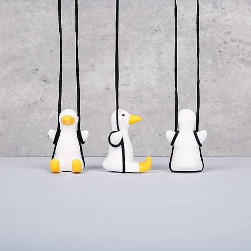 YGMONER Cute Swinging Duck Car Rear View Mirror Hanging Accessories Funny Car Interior Decor Gifts for Women Men (Duck) thumbnail 4