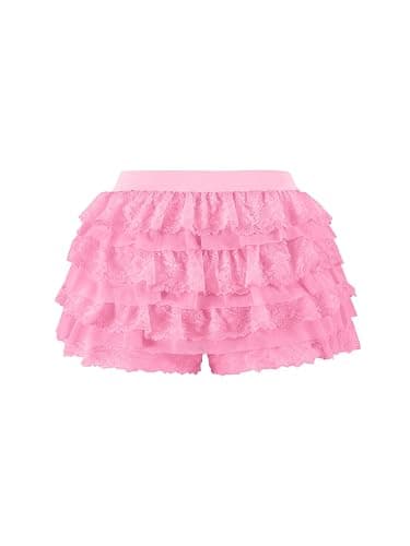 Women Y2K Lace Multi-Layered Bloomers, Lolita Ruffle Shorts, Sexy Short Pumpkin Pants, Elastic Waist Sweet Pettipants thumbnail 4