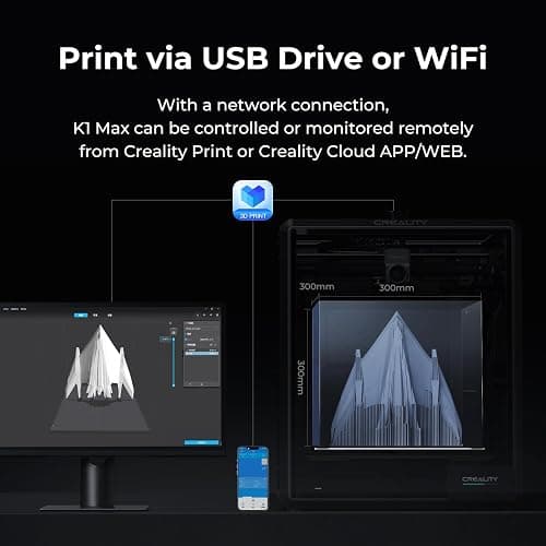 Creality K1 Max 3D Printer, 600mm/s Max High-Speed 3D Printers with Auto Leveling, Dual Cooling, Smart AI Function and Out-of-The-Box, Large Printing Size 11.8x11.8x11.8in thumbnail 7