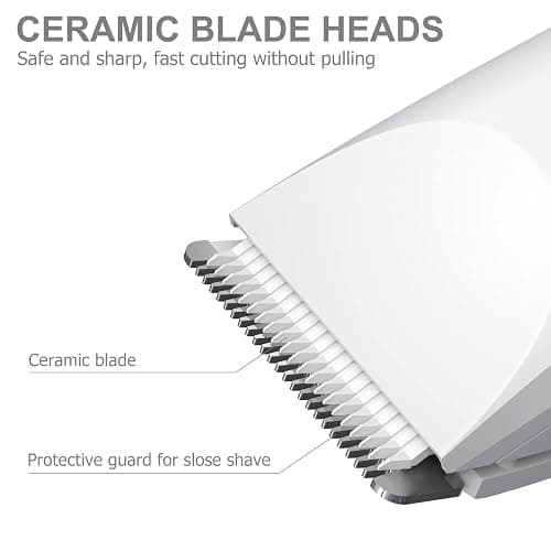 OLOV Electric Body Hair Trimmer - Groin Trimmer for Men - Bikini Trimmer Women - Wet/Dry Shaver Groomer, Replaceable Ceramic Blade Heads, USB Recharge Dock, Waterproof Hygiene Razor, White thumbnail 3