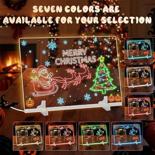 Lumiboard Led Drawing Board, 13.7"X10" 4 Modes &7 Colors Acrylic Dry Erase Boards with Light, Comes with Adapter, Hanging Chain, Stand, 7 Markers & Spray Bottle thumbnail 8