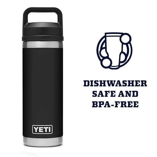 YETI Rambler 18 oz Bottle, Vacuum Insulated, Stainless Steel with Chug Cap, Black thumbnail 6