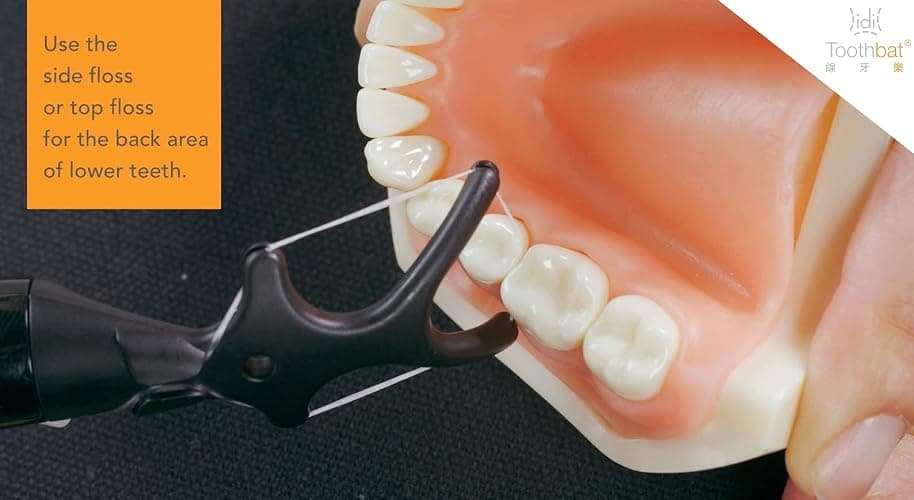 idi Toothbat - Wow Adult Floss Holder (Green/White/Black)-Patented Design Awards Winning Product, Easy, Comfort & Effective, Works Perfectly with Reach Waxed Nylon Floss (Black) thumbnail 7