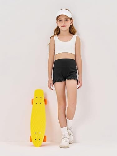 RRHSS Girls Athletic High Waisted Ruffle Shorts - Comfy Yoga Dance Workout Gymnastics thumbnail 5