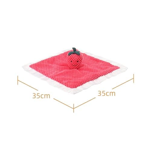 Apricot Lamb Stuffed Fruit Strawberry Security Blanket Infant Nursery Character Blanket Luxury Snuggler Plush Baby Lovey(Strawberry) thumbnail 9
