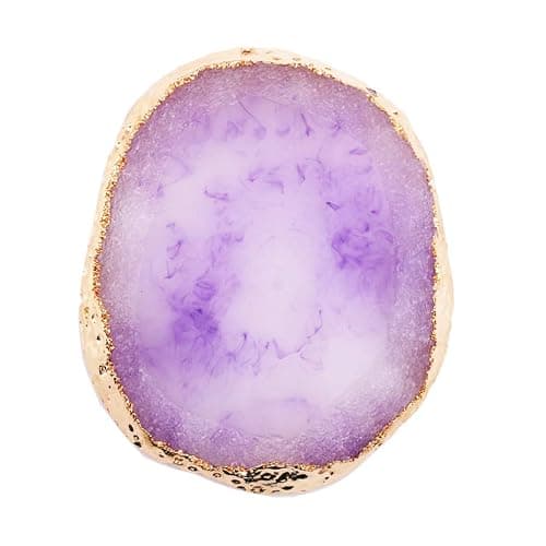 JASSINS Resin Nail Art Palette,Nail Art Painting Mixed Color Palette Gold Edge Nail Gel Color Makeup Display Board (Purple) - Image 1