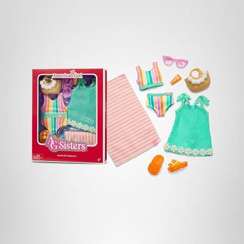 American Girl, AG Sisters Beachy Chic Fashion Set, Doll Clothes, for 14.5-inch Dolls, 8 pcs, for Ages 4+ thumbnail 7