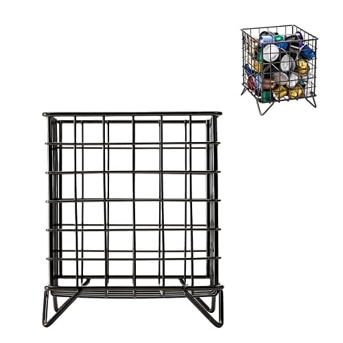 Coffee Pod Holder,Square Wire K Cup Holder Espresso Pod Organizer, Metal Storage Basket for Kitchen, Pantry, Office, Cafe, Coffee Bar Accessories, Coffee Table Organiser - Image 1
