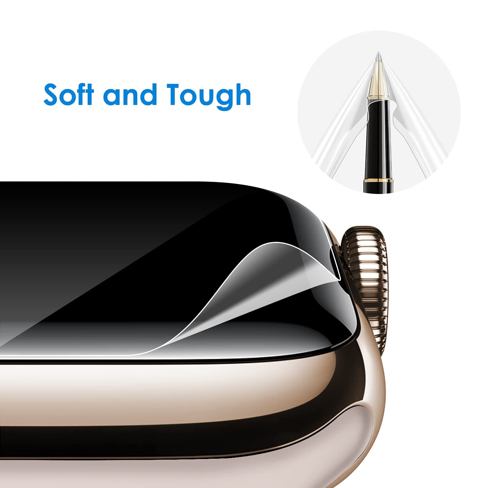 JETech Screen Protector for Apple Watch SE 3/2/1 (2025/2022/2020) / Series 6 5 4 40mm, TPU HD Clear Full Coverage Film, 3-Pack thumbnail 4